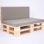 Palettensofa mit Palettenkissen Kunstleder, grau